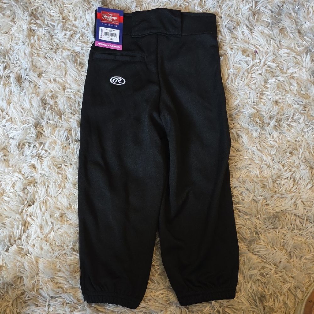 Rawlings Black Kids Baseball Sweatpants with Elastic Ankles